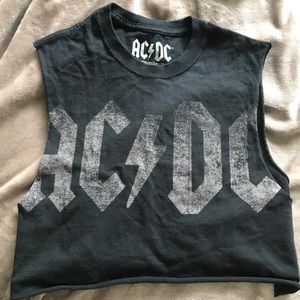 AC/DC Vintage Muscle Tee Crop Top Small